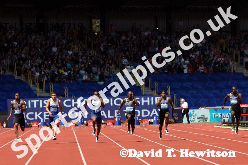 Mens 100 metres, IAAF Diamond League, Birmingham. Photo: David T. Hewitson/Sports for All Pics